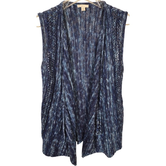 Est. 1946 Knit Sleeveless Cardigan Duster Sweater Vest Blue Medium Grandmacore - Picture 1 of 7